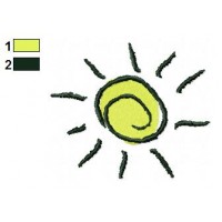 Sun Logo Embroidery Design